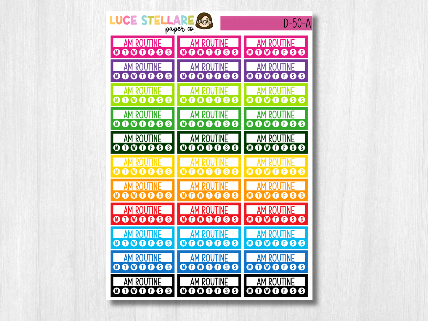 AM/PM Routine Tracker Planner Stickers / D-50
