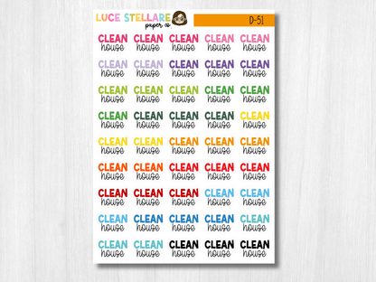 Clean House Script Planner Stickers / D-51