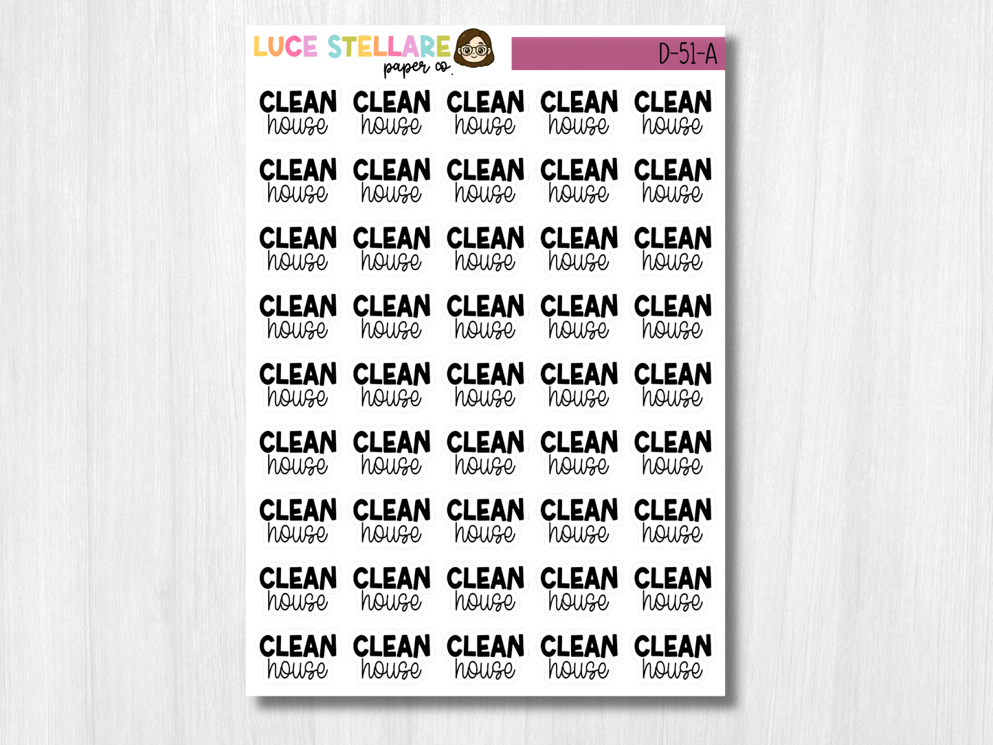 Clean House Script Planner Stickers / D-51