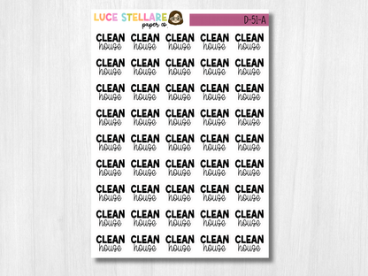 Clean House Script Planner Stickers / D-51