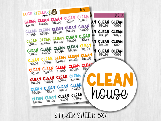 Clean House Script Planner Stickers / D-51