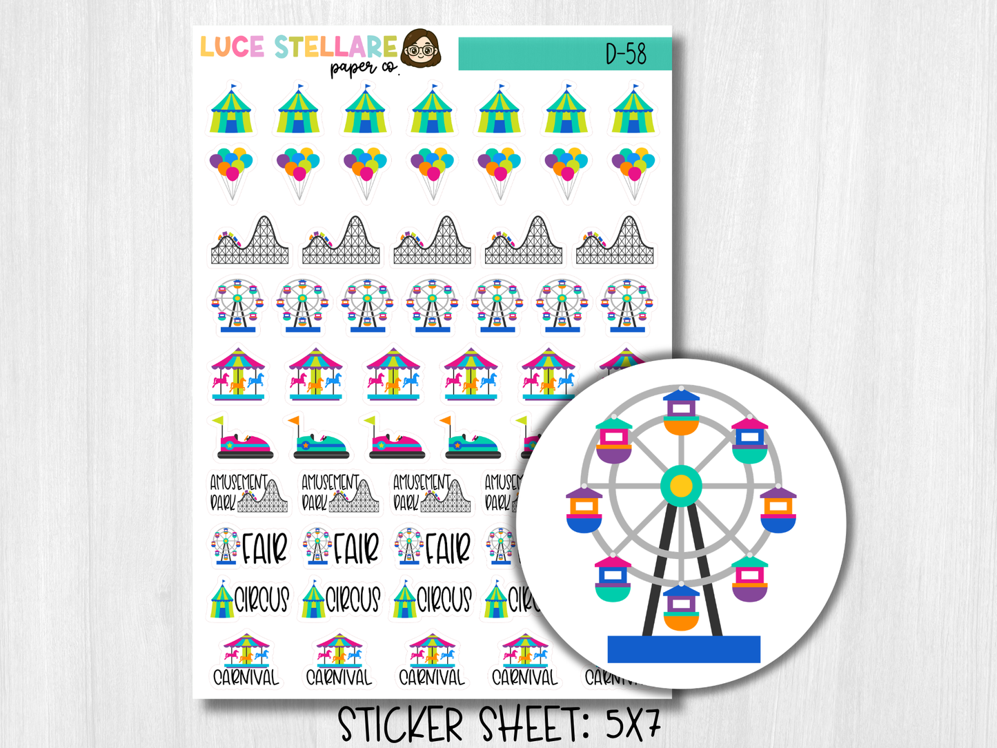 Amusement Park Planner Stickers / D-58