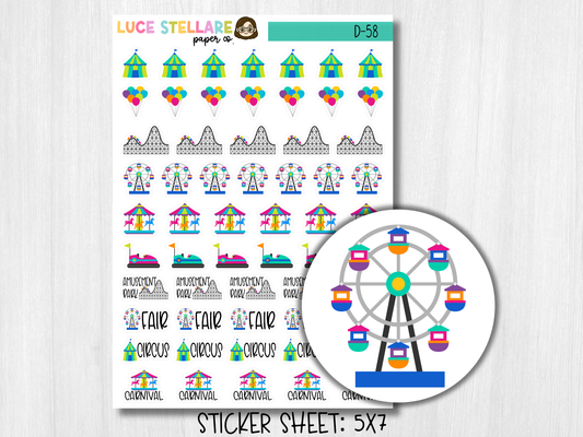 Amusement Park Planner Stickers / D-58