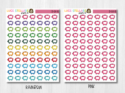 Piggy Bank Tracker Planner Stickers / D-64