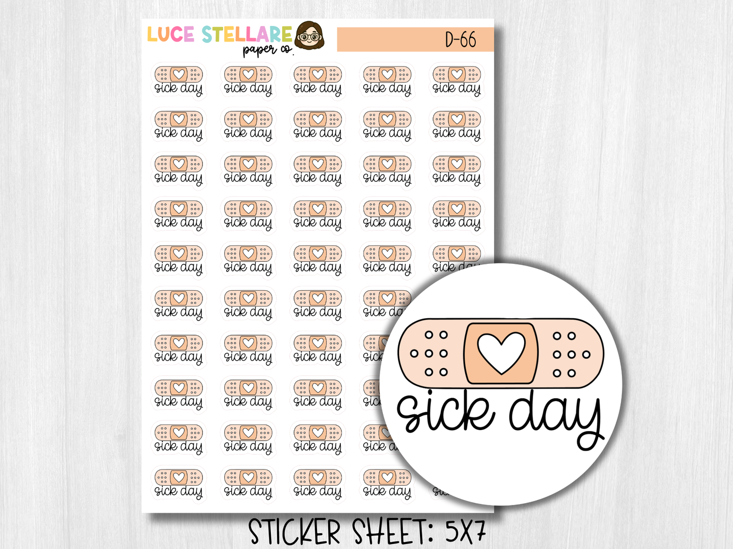 Sick Day Planner Stickers / D-66