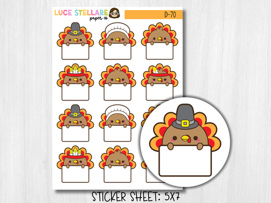 Thanksgiving Boxes Planner Stickers / D-70