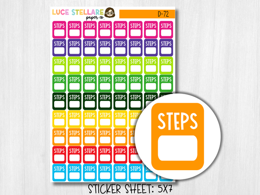 Step Tracker Planner Stickers /D-72