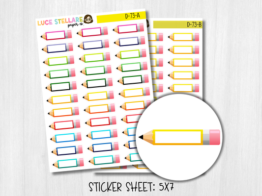 Pencil Planner Stickers / D-73