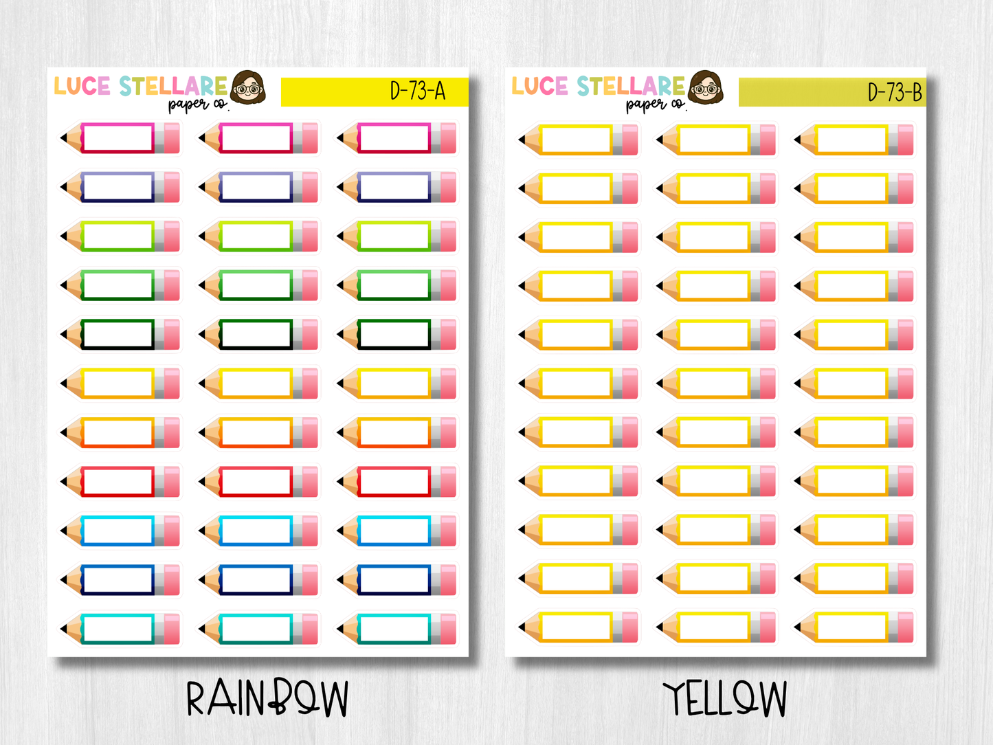 Pencil Planner Stickers / D-73