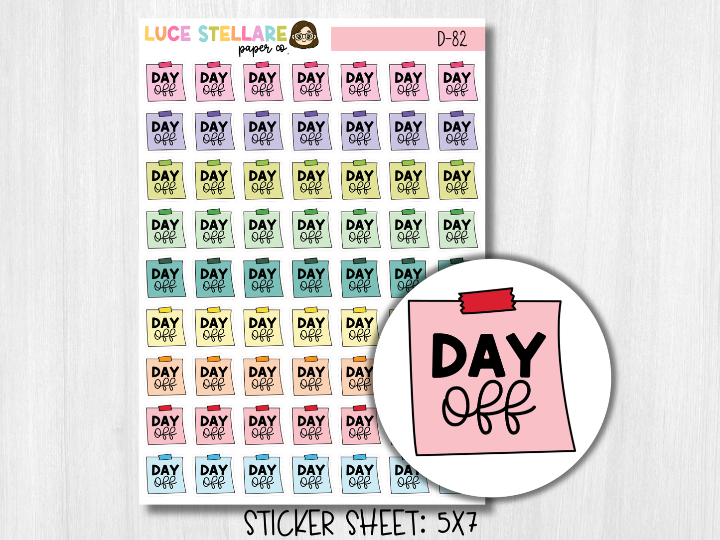 Day Off Tracker Planner Stickers / D-82