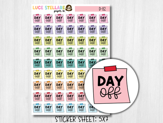 Day Off Tracker Planner Stickers / D-82