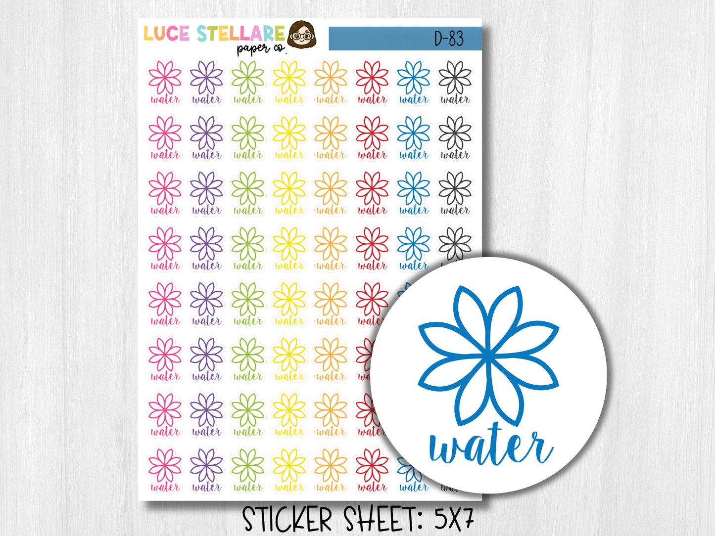 Water Tracker Planner Stickers / D-83