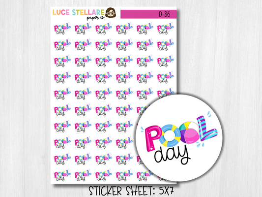 Pool Day Planner Stickers / D-86
