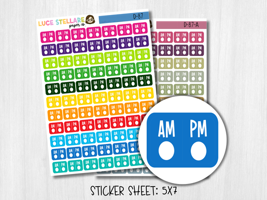 AM/PM Routine Tracker Planner Stickers / D-87