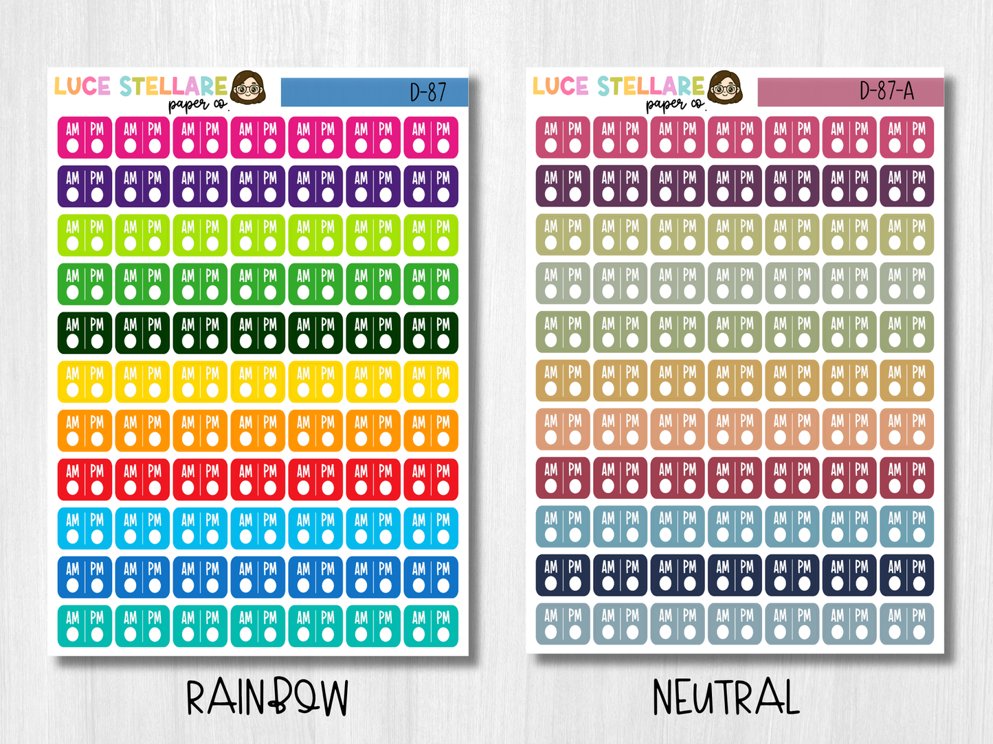 AM/PM Routine Tracker Planner Stickers / D-87