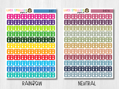 AM/PM Routine Tracker Planner Stickers / D-87