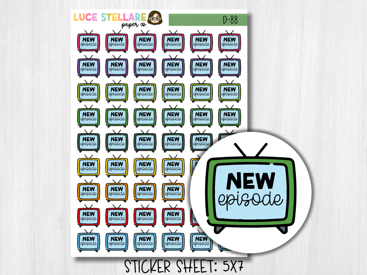 New Episode Tracker Planner Stickers / D-88