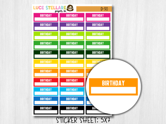 Birthday Tracker Stickers / D-90