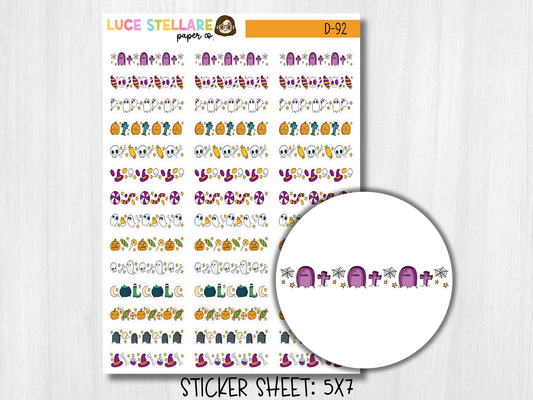 Halloween Dividers Planner Stickers / D-92