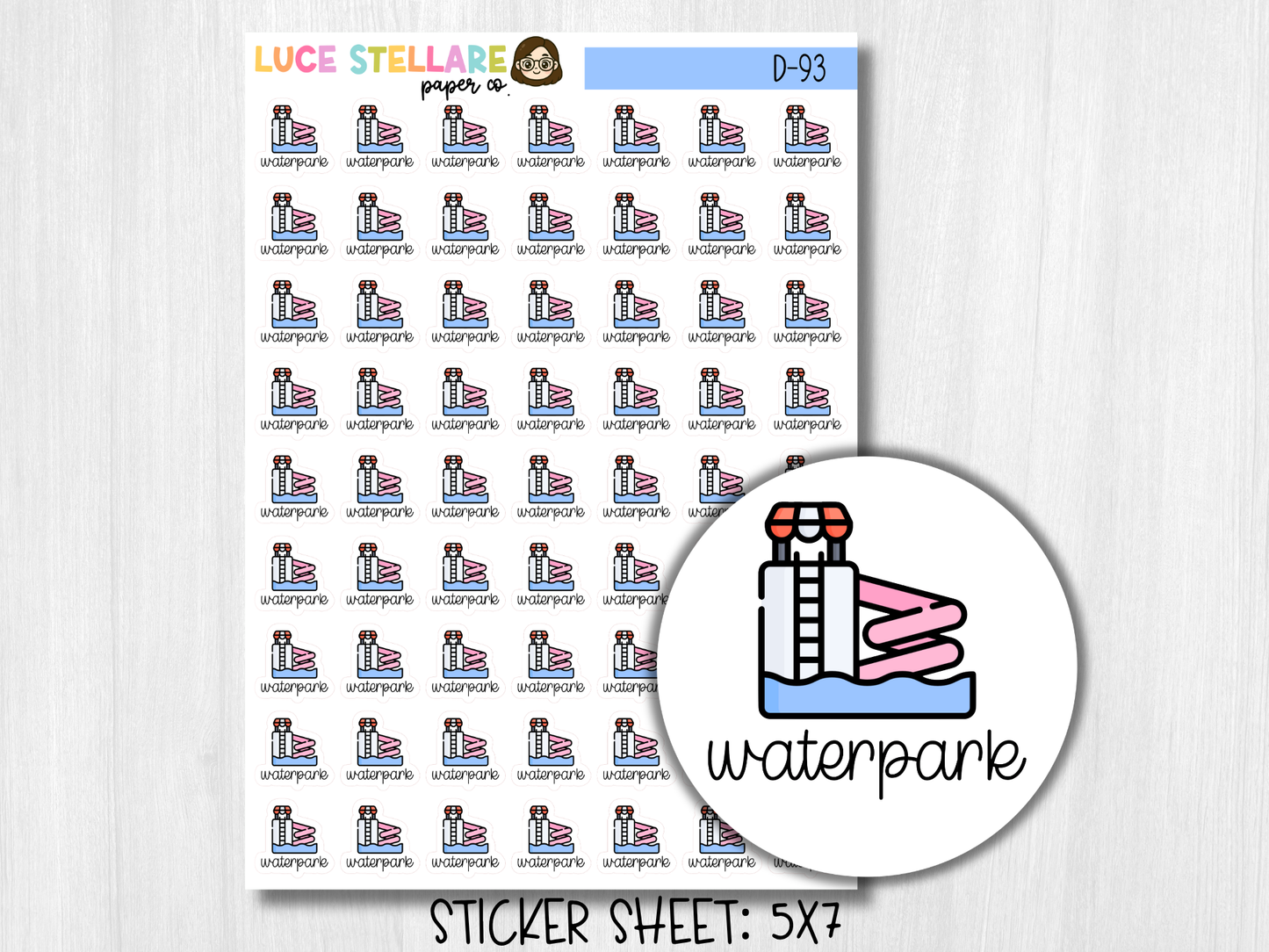 Waterpark Planner Stickers /  D-93