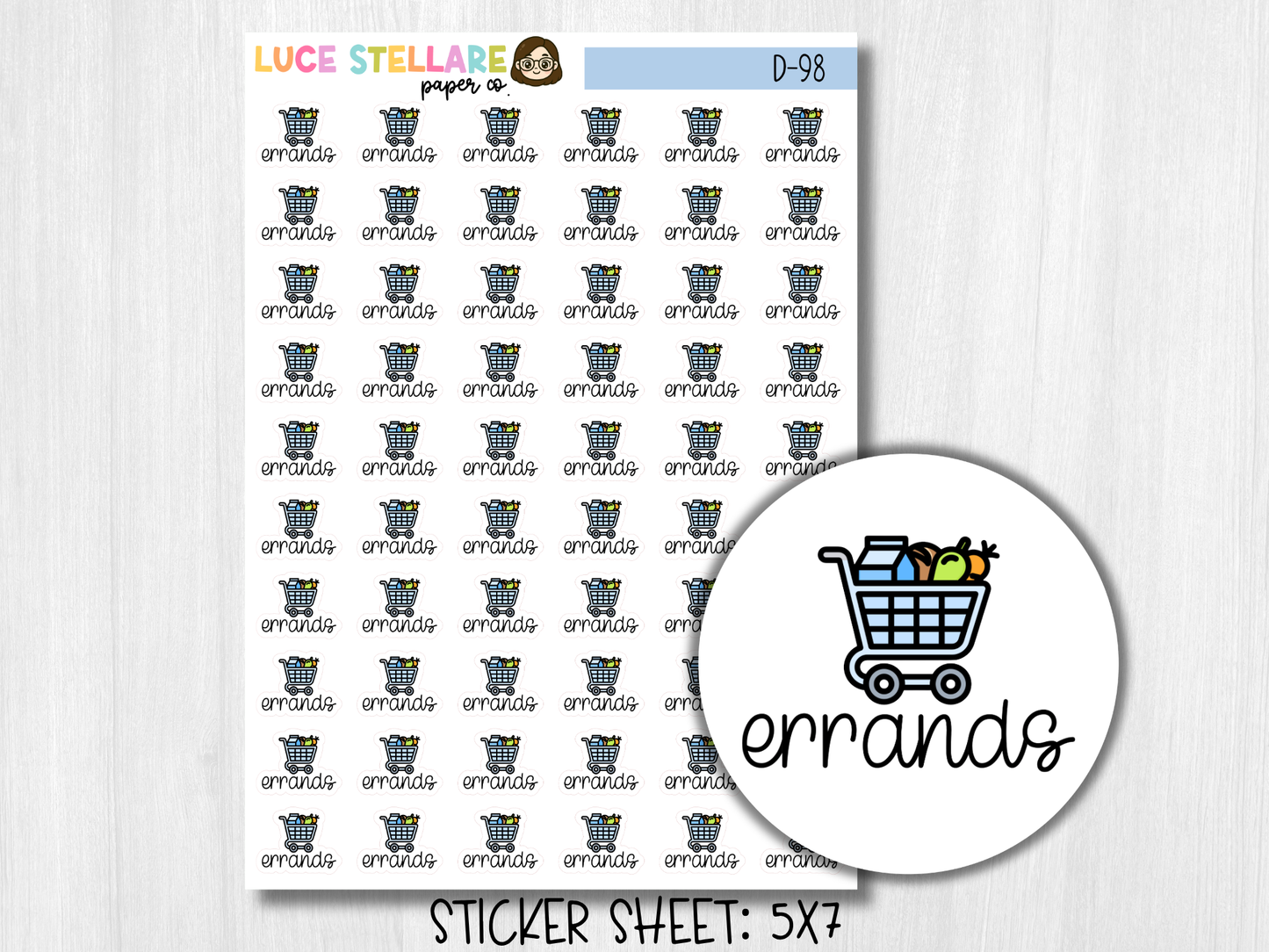 Errands Planner Stickers  / D-98