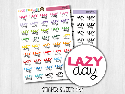 Lazy Day Script Planner Stickers / DD-03