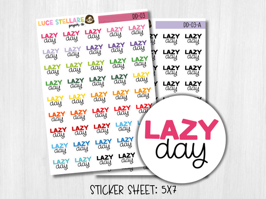 Lazy Day Script Planner Stickers / DD-03