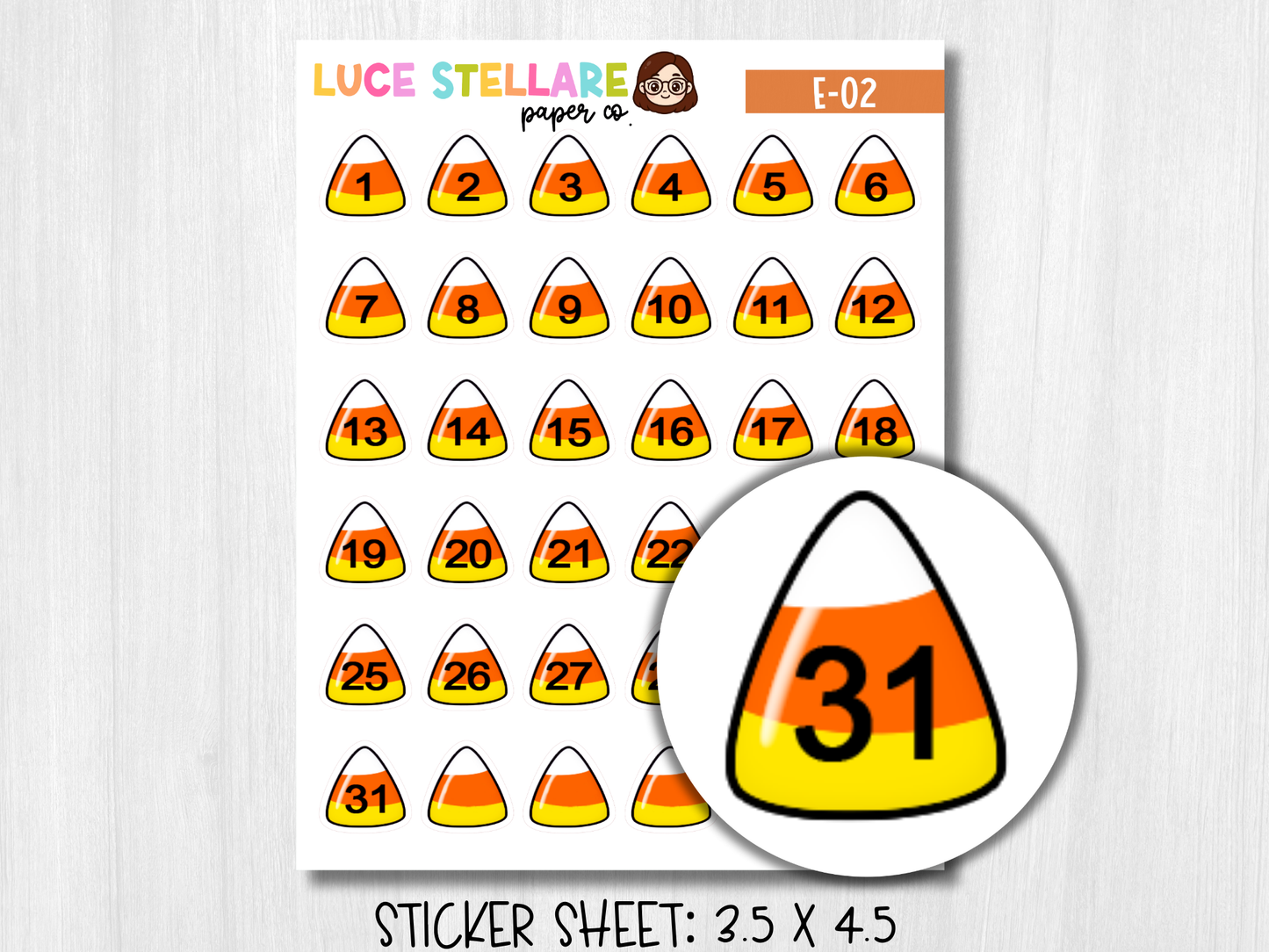 Candy Corn Date Cover Stickers  / E-02