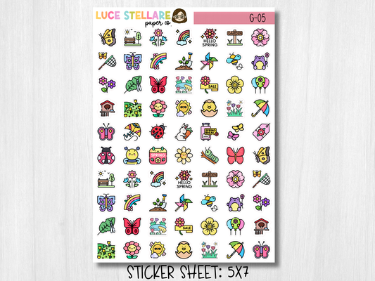 Spring Deco Planner Stickers / G-05