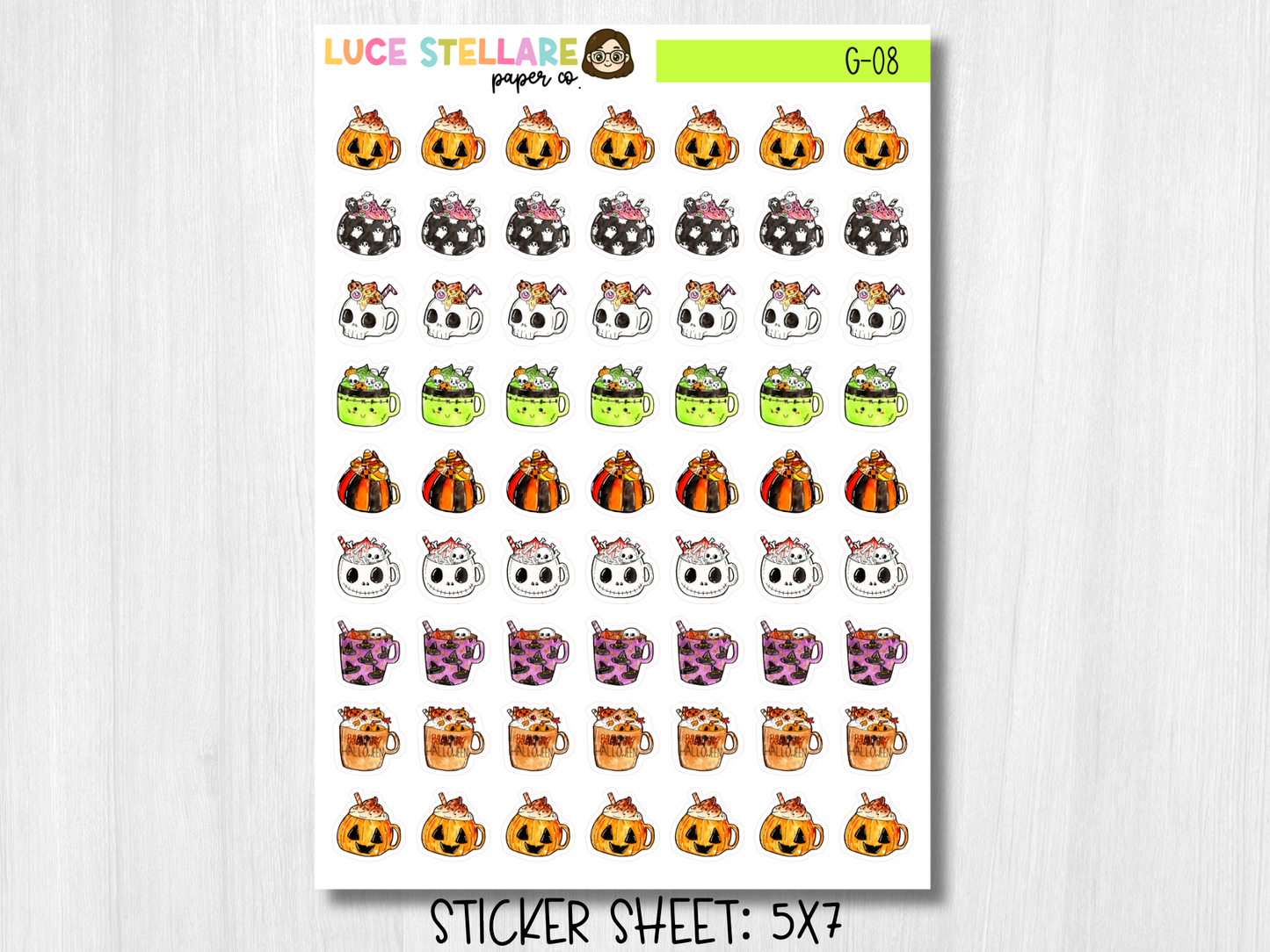 Halloween Mugs Deco Planner Stickers / G-08