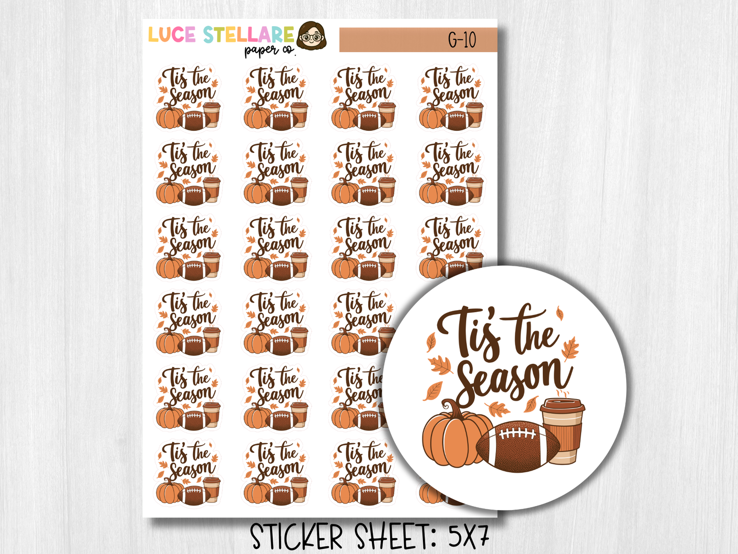 Fall Football Deco Planner Stickers / G-10