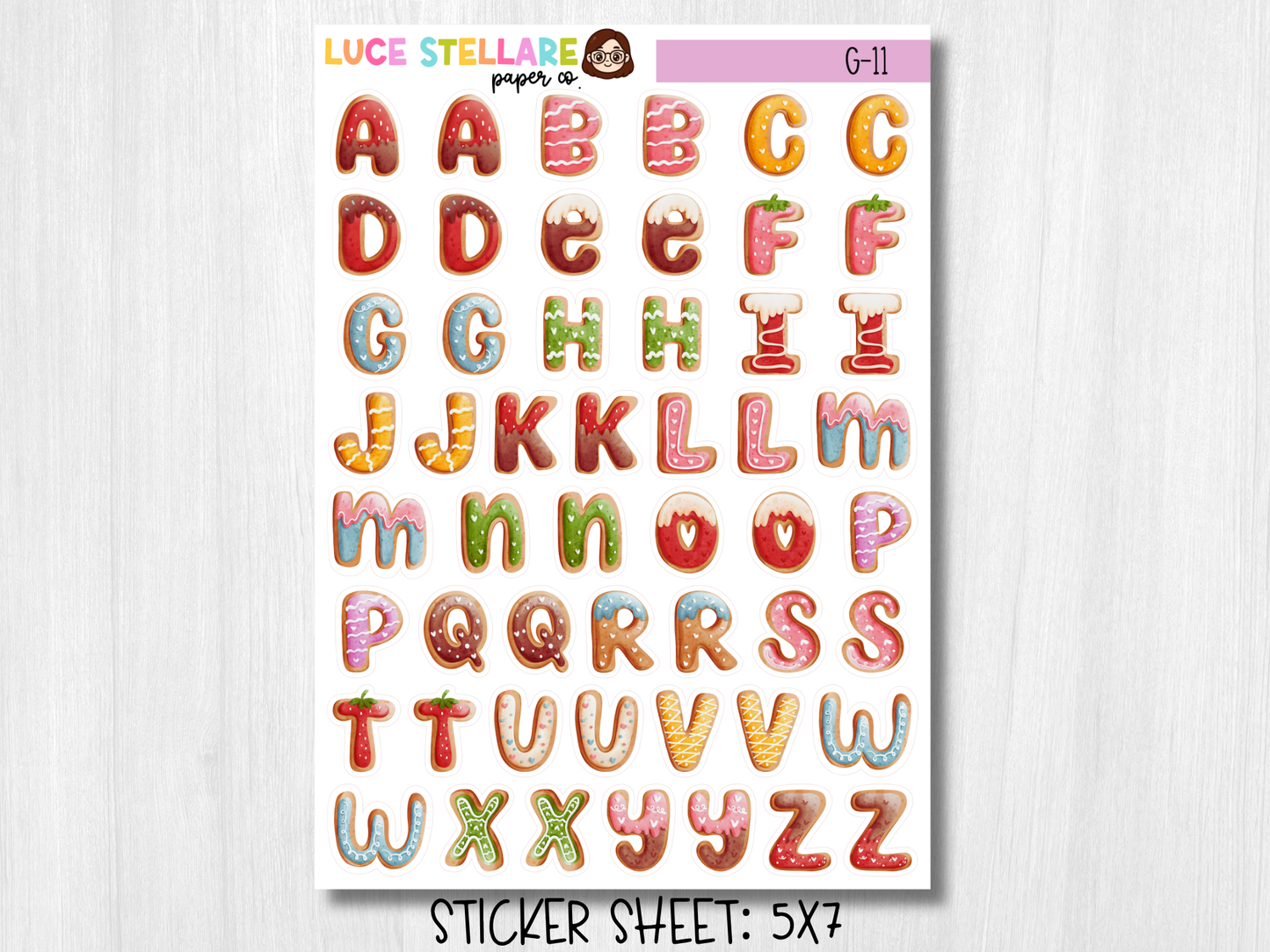 Cookie Alphabet Planner Stickers / G-11