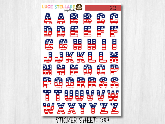 Alphabet Planner Stickers / G-12