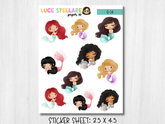 Mermaid Deco Planner Stickers / G-14