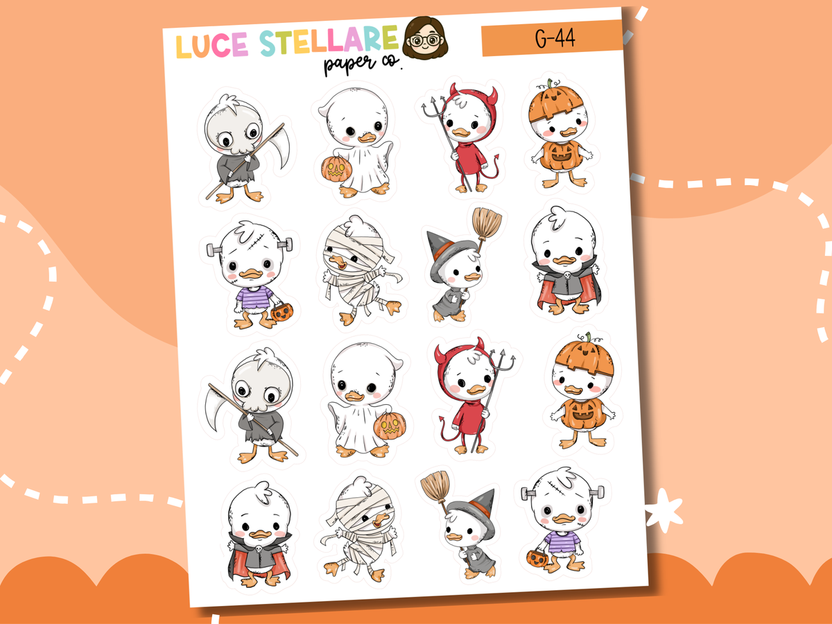 Halloween Duck Deco Planner Stickers / G-44
