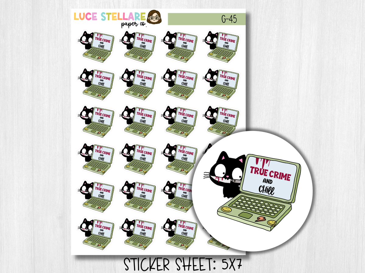 True Crime and Chill Planner Stickers / G-45
