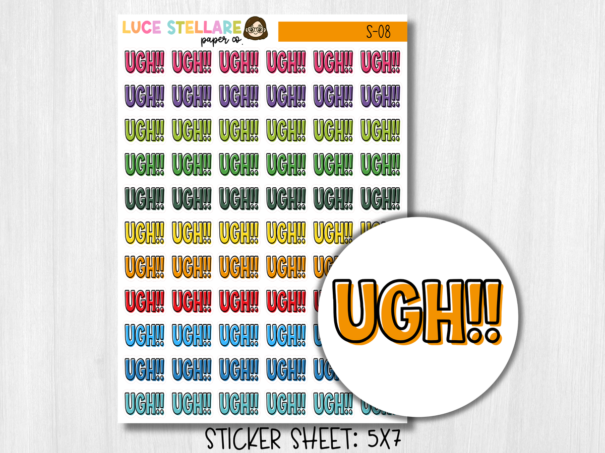 UGH!! Script Planner Stickers / S-08