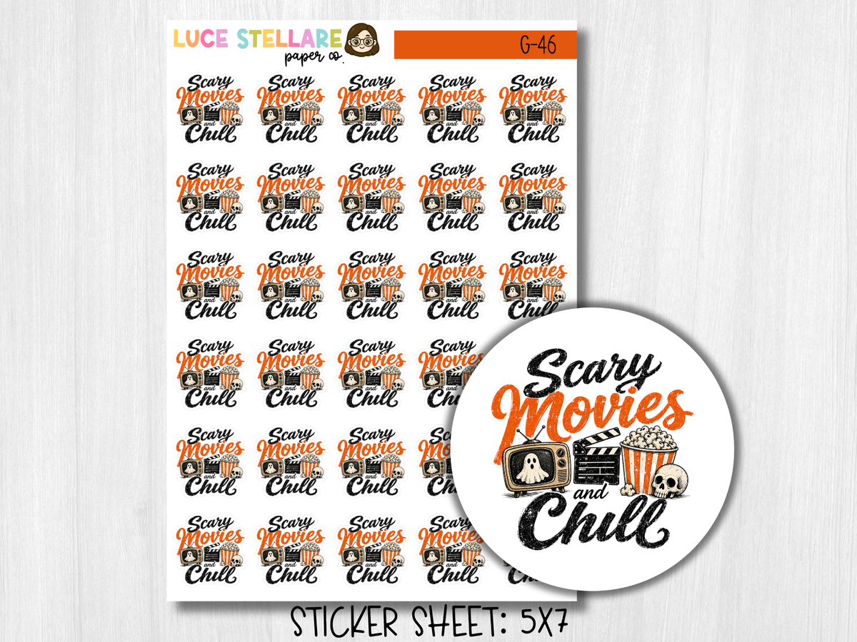 Scary Movies and Chill Deco Planner Stickers /G-46