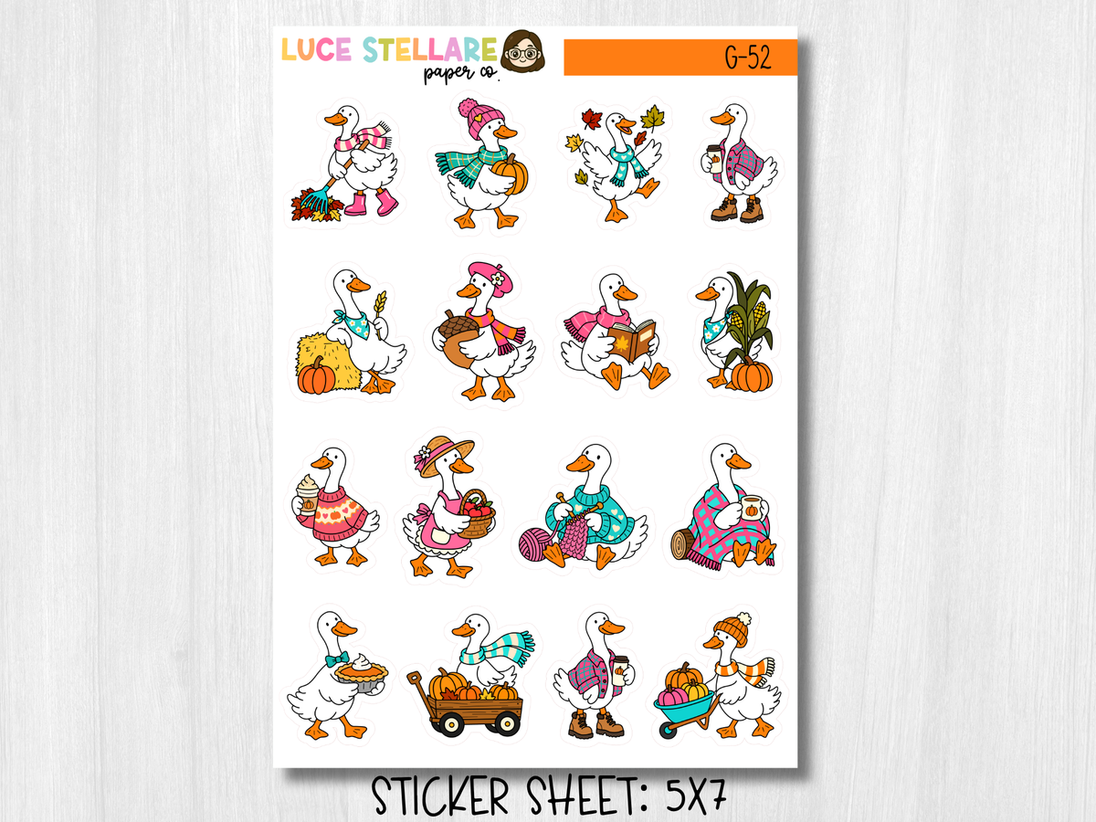 Fall Goose Deco Planner Stickers / G-52