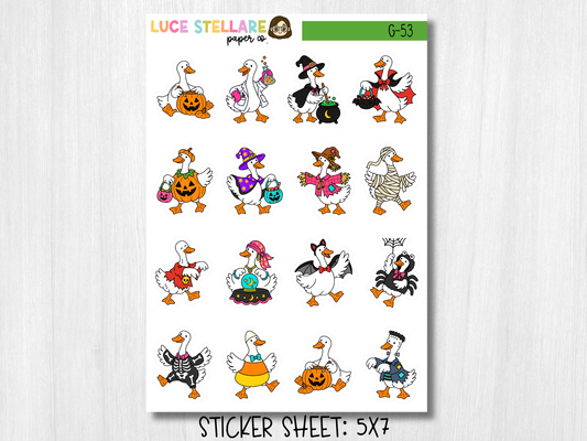 Halloween Goose Deco Planner Stickers / G-53
