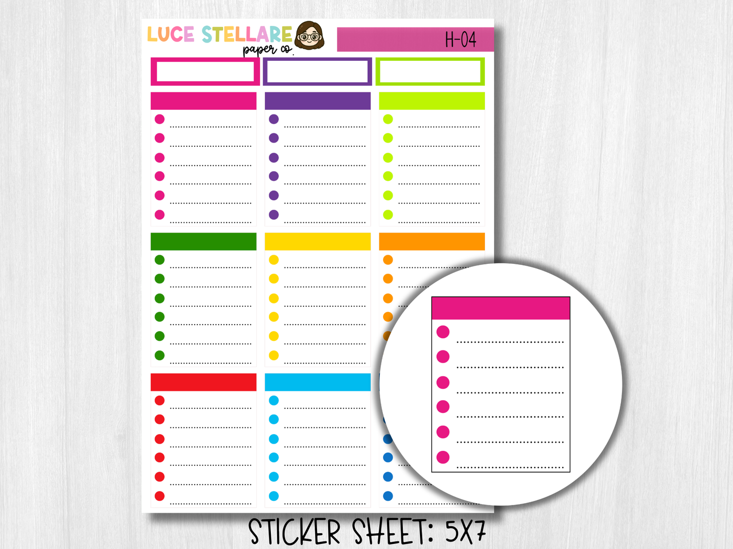 Checklist Full Boxes Planner Stickers / H-04