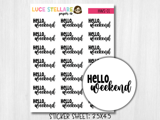 Hello Weekend Planner Stickers / HWS-01