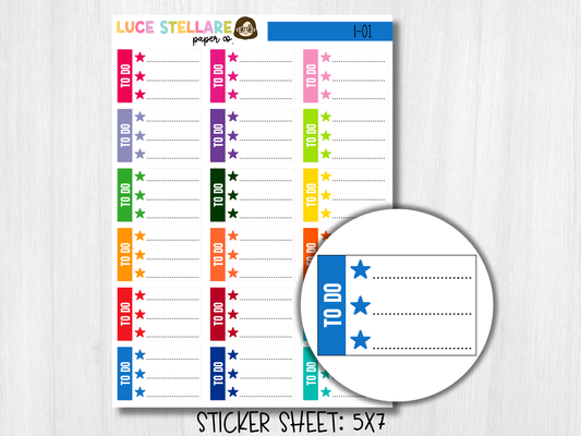 To Do Half Box Planner Stickers / I-01