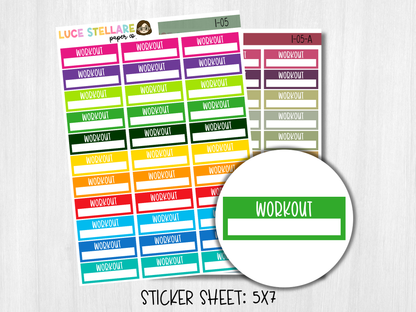 Workout Tracker Planner Stickers / I-05