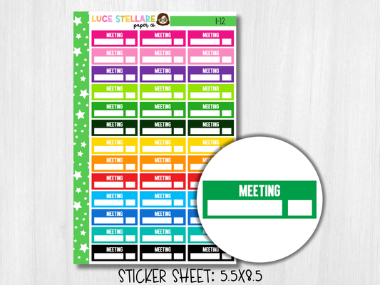 Meeting Quarter Boxes Stickers / I-12