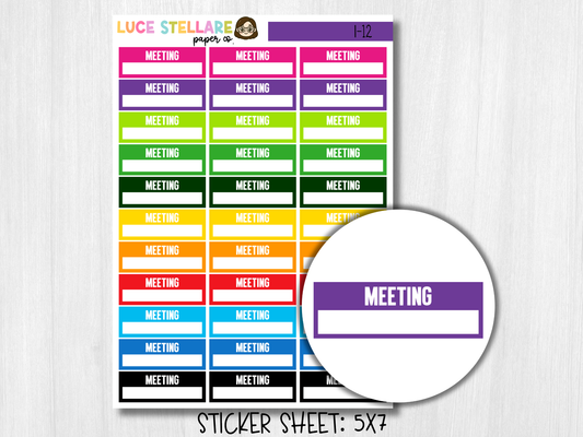 Meeting Quarter Boxes Stickers / I-02
