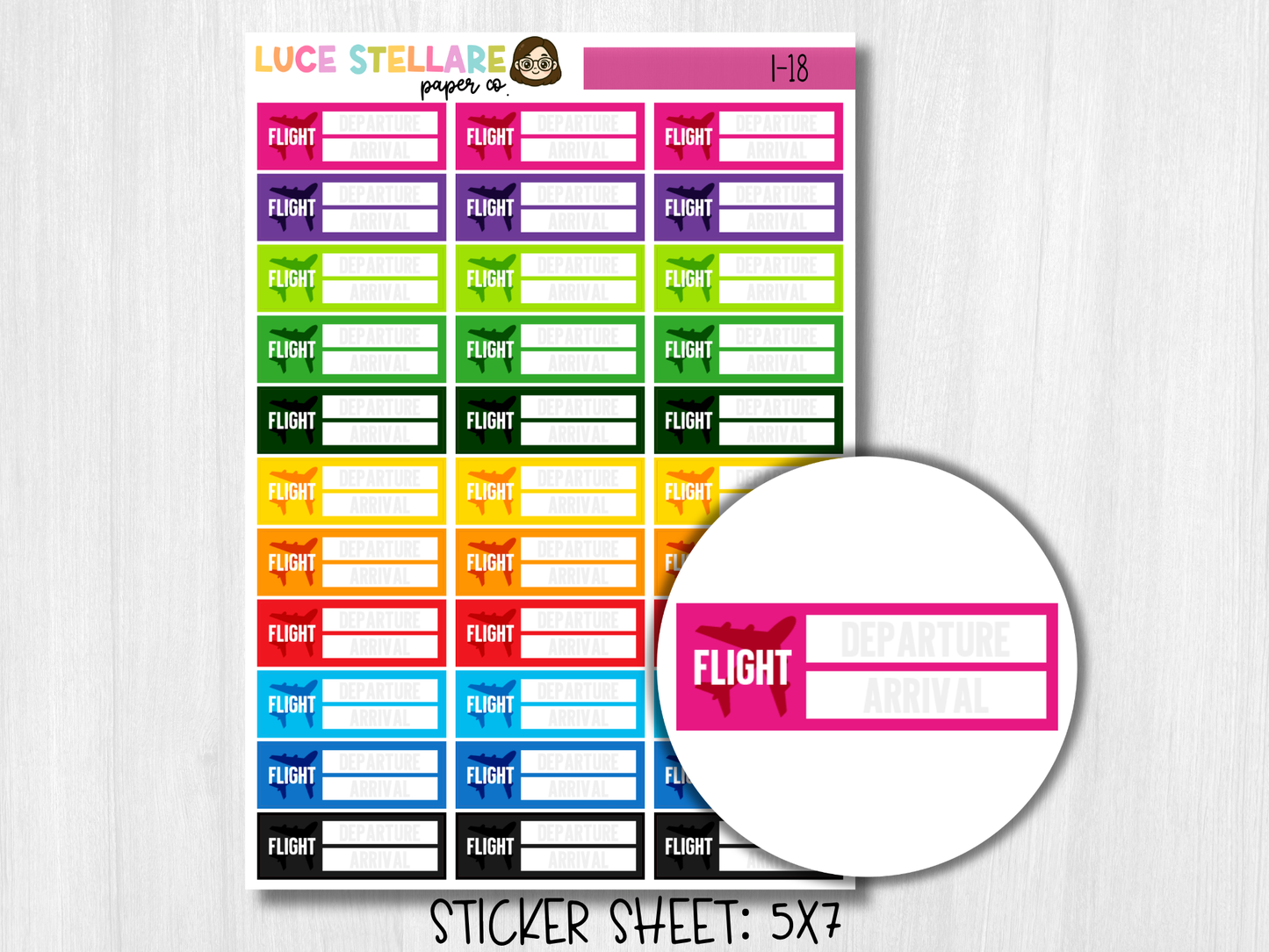 Flight Tracker Planner Stickers / I-18