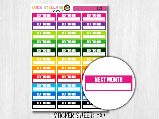 Next Month Tracker Planner Stickers / I-07