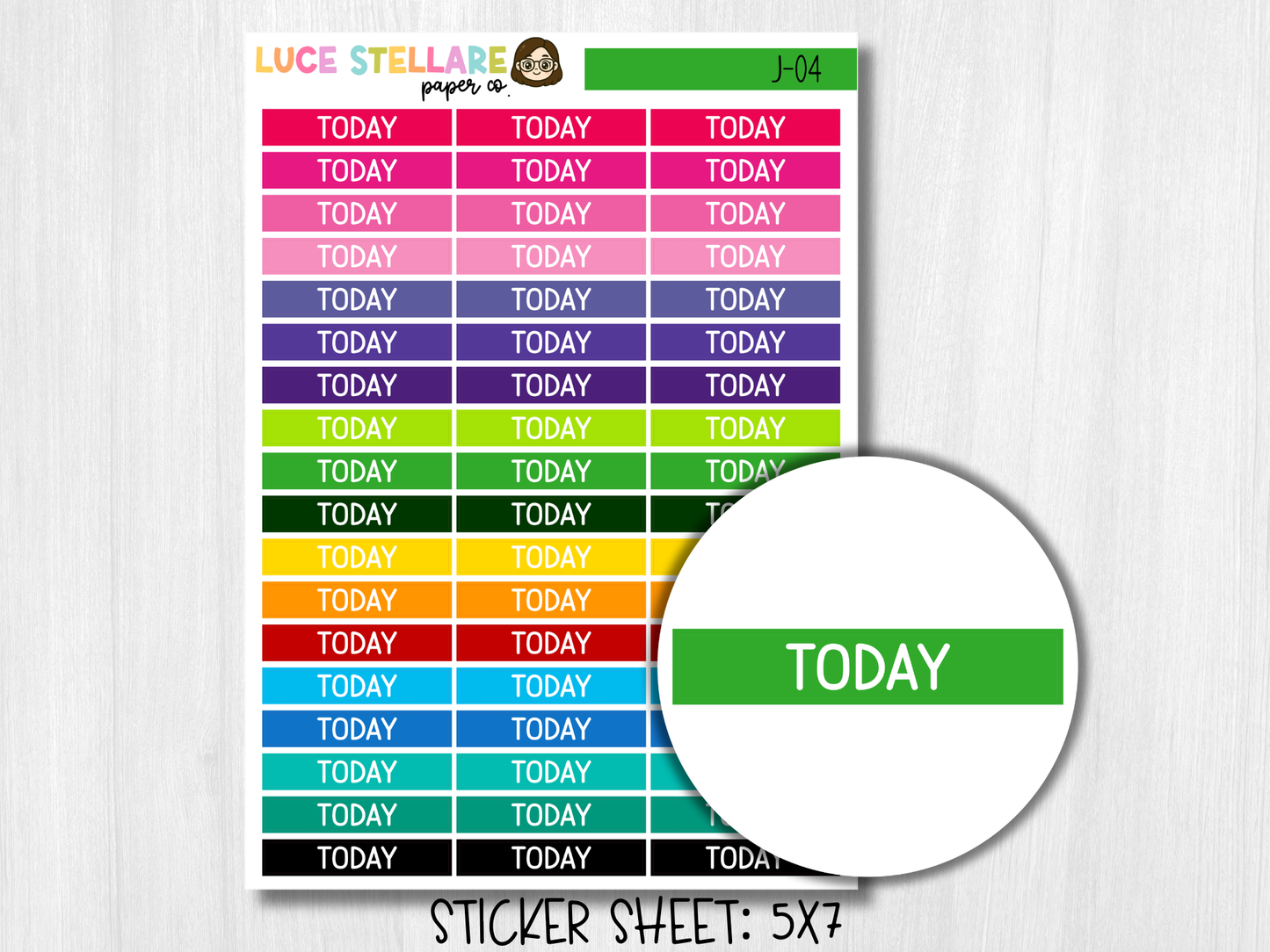 Today Header Planner Stickers / J-04