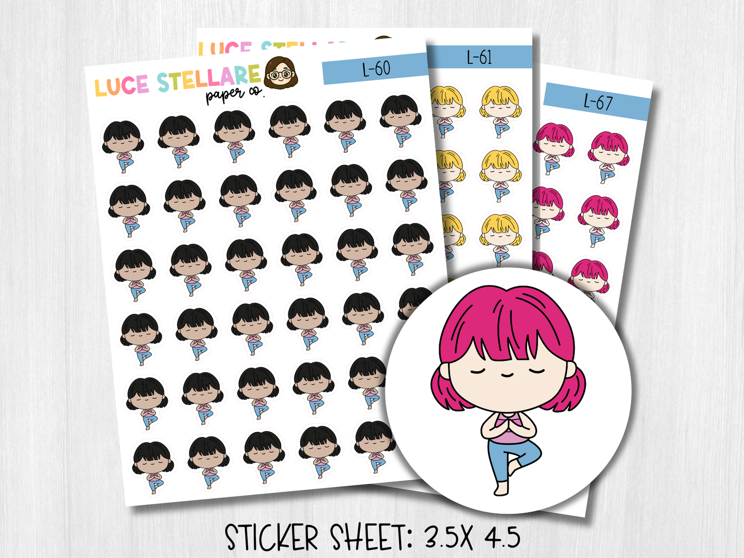 Yoga Girl Planner Stickers / L-59